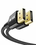 Stouchi 16K Displayport Kabel 2.1/2.0 2M 16K@60Hz, 8K@120Hz, 4K@240Hz/165Hz/144Hz 2K@240Hz/360Hz DP 2.1 Kabel 80Gbps HDR10, DSC1.2, G-Sync&Free-Sync Display Port 2.1 Kabel für Gaming Monitor/Schwarz