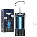PALONE Elektrischer Insektenvernichter Ausziehbare 4000mAh 4500V, Höhenverstellbar USB C UV Mückenlampe mit LED Licht, Garten & Outdoor-Aktivitäten, Sofortige Bekämpfung von Fliegen und Mücken