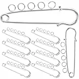 Milisten Sicherheitsnadeln Mit 5 Löchern 10 Stück Metall Broschenstifte Für DIY Basteln Kleidung Dekoration Und Befestigung 1.97X0.59X0.20 Zoll