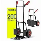 Pallit Sackkarre klappbar 200 kg Stahl ergonomischer Transportwagen Diablo-F für Lager, Umzüge, Camping, Einkäufe