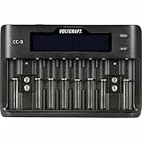 VOLTCRAFT CC-8 Rundzellen-Ladegerät LiIon, LiFePO, NiMH, NiCd A, Mignon (AA), Micro (AAA), Mini (AAAA), 9 V Block, Baby