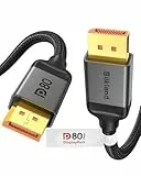 Silkland 80Gbps DisplayPort Kabel 2.1 2M [VESA-Zertifiziert] DP80, [8K@240Hz 4K@540Hz 360Hz 240Hz 180Hz] DP 2.1 Kabel 16K, HDR10 FreeSync G-Sync UHBR20 für PC, Gaming-Monitor, 5090 7900XTX - S1334