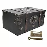 Cabilock Vintage Holzkiste Mit Schloss Und Deckel Holz Schmuck Aufbewahrungsbox Mit Großem Fassungsvermögen Retro Schmuckkasten Für Ringe Ketten Ohrringe Und Kleine Schmuckstücke Stilvolle