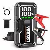Starthilfe Powerbank für PKW 8000A 12V Starthilfegeräte für Autobatterien mit großen Bildschirm Sicherheitsklemmen und LED Leuchte Tragbarer Booster für alle Benzin oder bis zu 10,0L Diesel