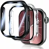UM UNIQUEME für Apple Watch Series 10 46mm Hülle - 2 Stück, 360° Ultradünne PC Hard Schutzhülle, Kratzfest & Voller Schutz, Displayschutz für iWatch 46mm - Schwarz