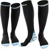 CAMBIVO Kompressionsstrümpfe Damen und Herren 2 Paar, Kompressionssocken Stützstrümpfe für Laufen, Sport, Flug, Reise, Radsport, EU L-XL