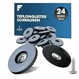 shinfly Möbelgleiter Teflon Set mit Schrauben - 24 Stück Ø 22 mm Blau Runde Teflongleiter inkl. Edelstahlschrauben, Optimaler Schutz für Ihre Möbel und Böden