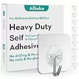 Alliebe 30 Stück Wand Heavy Duty 6KG(Max) Selbstklebende Haken Wasserdichte ölbeständige Aufhängehaken für Badezimmer Dusche Küche Büro Outdoor Heimwerker Utility Hook