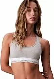 Calvin Klein Damen Bralette Unlined mit Logobund, Grau (Grey Heather), S