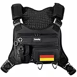 Jueachy Gürteltasche Hüfttasche Wasserdicht Damen Herren: Sport Brusttasche Laufweste Handytasche mit Reflektierend Strip Laufrucksack Verstellbarer Riemen für Fitnessstudio Joggen Workout Laufen