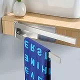 ZUNTO Handtuchhalter Ohne Bohren - Doppelt, 180° Schwenkbar 2-armig Handtuchstange Zum - Kleben 304 Edelstahl Gebürstet Handtuchhalterung - Handtuchhaken für Bad und Küche 35.8cm