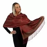 PashminaShine-Weich wie Kashmir-Seide Leicht-Schal Sommer-Halstuch-Schal Herren-Schals und Tücher für Damen-Pashmina für damen-Geschenke für Frauen (Rot Bronze)