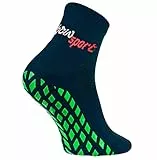 Rainbow Socks - Neo ABS Sport Socks - Damen Herren Neon Sneaker Sport Stopper Socken - 1 Paar - Blau - Größen 42-43