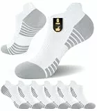 PULIOU Sneaker Socken Herren Damen, Atmungsaktive Baumwolle Laufsocken, Komfort Kurze Socken, Sommer Sportsocken Herren Damen 6 Paar, Weiß L