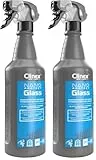 Clinex Glasreiniger Spray Nano Protect 1 Liter/ 1000 ml/Intensiv-Hochglanzreiniger für streifenfreien Glanz/Fensterreiniger/Glas und Spiegel Reiniger, streifenfreie Reinigungsformel (Packung mit 2)