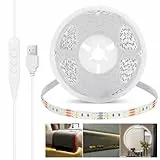 LED Streifen 5M Dimmbar 2800K-6500K Warmweiß Neutralweiß Kaltweiß, 3 Farbtemperaturen Selbstklebend LED Lichtband, Flexibel Zuschneidbare DIY Streifen für Decken,Schränke,Kleiderschränke,Treppen