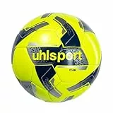 uhlsport Team Fußball, Fussball Spielball Trainingsball, Rasen, geeignet für den Amateur- und Profibereich, gelb/Silber - Größe 5