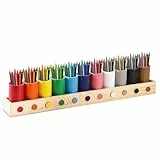 FARYODI Bunt Stiftehalter aus Holz, Buntstift-Organizer 11 Fächer Schreibtisch Stiftesorter Stiftköcher, Buntstift-Aufbewahrungsorganizer Markerhalter für Kinder Schreibtisch Büro Zuhause Schulbedarf