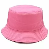 Yixda Classic Sonnenhut Fischerhut Reversibel UV Schutz Sommermütze Eimer Hut (Hot Pink)