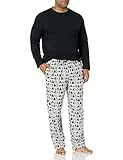 Amazon Essentials Herren-Schlafanzug-Set aus weichem Flanell (erhältlich in Big & Tall), Schwarz/Pinguin, Größe XL