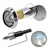 SHUOHONG Ring Türspion mit Sichtschutz 220° Weitwinkel Optische Glaslinsen, Türspione Bohrloch Ø 16mm mit Türspion Abdeckung, Einstellbare Länge Spion Türspione für 35-60mm Türen, mit 1 x Bohrer