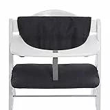 hauck Sitzkissen Kompatibel mit Alpha+, Beta+ und Arketa Holzhochstuhl Highchair Pad Deluxe, Einfache Befestigung mit Klettverschluss, Maschinenwaschbar (Melange Charcoal)