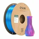 eSUN Seide Zweifarbig PLA Filament 1.75mm, Dichromatic Silk Magic PLA 3D Drucker Filament, 1KG Spule Co-Extrusion 3D Druck Filament für 3D Drucker, Seide Rot und Blau