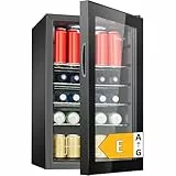 Bomann® Kühlschrank mit Glastür – Flaschenkühlschrank 63 L | Platz für bis zu 89 Dosen (0,33 l) | Getränkekühlschrank für Bier, Party & Büro | 74 cm | LED-Beleuchtung | leise | 4 Ablagen | KSG 7515