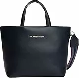 TOMMY HILFIGER Damen Th Logotape Mini Tote Aw0aw17694 Tragetasche, Blue (Space Blue)