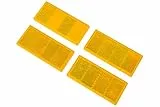 Rückstrahler Set Orange 4 Stück 90x40mm selbstklebend Anhänger Reflektor Konturmarkierung für PKW Anhänger Busse Lieferwagen LKW Trailer witterungsbeständig