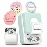 SUPVAN Etikettendrucker, T50M Plus Bluetooth Etikettiergerät, Mini Beschriftungsgerät Selbstklebend für Einzelhandel, Büro, Supermarkt, Labeldrucker Kompatibel with iOS & Android