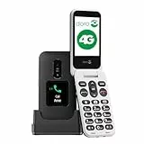 Doro Leva E30 - 4G Klapptelefon für ältere Menschen - Großer 2,8-Zoll-Bildschirm, externes Display, kontrastreiche Tasten, lauter & klarer Klang, Kamera - Doro Secure-Taste - Ladeschale - Schwarz/Weiß
