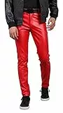 Panegy Herren PU Leder Hose Stretch Enge Hose Männer Steampunk Dünne Bleistift Slim Fit Hosen