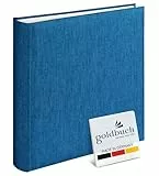 goldbuch 31711 Fotoalbum, Summertime, 30 x 31 cm, Fotobuch mit 100 weiße Seiten & Pergamin Trennblättern, Foto Album aus Leinen, Erinnerungsalbum, Hellblau