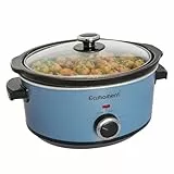 Eamoment Slow Cooker, 3,5 Liter Edelstahl Schongarer mit Keramiktopf, Einstellbare Temperatur, Spülmaschinenfester Keramiktopf und Deckel aus Gehärtetem Glas, 200W