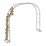 Relaxdays Rosenbogen, Metall, HxBxT: 210 x 280 x 40 cm, Torbogen Garten, stabiler Rankbogen für Kletterpflanzen, schwarz