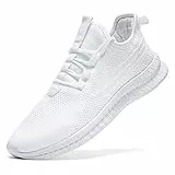Linenghs Damen Sneakers Sport Running Walking Schuhe Laufschuhe Turnschuhe Freizeitschuhe Outdoor Licht Komfortabel Schuhe Atmungsaktiv Weich Weiß EU 38