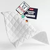 Blumtal Sommerdecke 135x200 cm - Oeko-TEX zertifizierte Sommerdecke 135x200 cm - leichte Decke Sommer weich - Steppbettdecke waschbar 95 °C - Füllmenge 150 GSM - mit Eckhalterung
