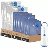 Raplink Vakuumbeutel für Kleidung mit Elektrischer Pumpe, 12er-Set Vakuumbeutel (4 * 100x80cm, 4 * 74x54cm, 4 * 64x47cm), Vacuum Bags for Clothing für Reisen, Umzüge, Aufbewahrung
