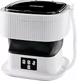 CLEANmaxx Mini-Waschmaschine ideal für Unterwegs | Mobile Waschmaschine mit 2 Waschprogrammen & einem Schleudergang | Zusammenfaltbar & leise | Für bis zu 1kg Wäsche | Geeignet für Camping & Reisen