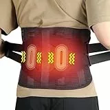 GINEKOO Vibrationsmassage Wärmegürtel, Verstellbare Rückenmassagegerät mit Heizung gegen Rückenschmerzen, 5000mAh Akku Heizgürtel mit 3 Wärmestufen & 4 Massagemoden für Bandscheibenvorfälle,Ischias-XL