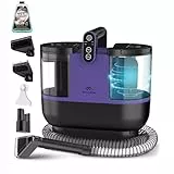 Motionflow Teppichreiniger Waschsauger mit Heizfunktion - 1200W Polsterreiniger Gerät für Teppiche, Polstermöbel, Autositze uvm. Nasssauger mit 4 Bürstenaufsätzen, Selbstreinigung, 15s Aufheiz-Zeit