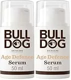 BULLDOG - Hautpflege für Männer | Age Defence Serum Creme | Reduziert die Zeichen von Hautalterung | 50ml (Packung mit 2)
