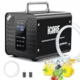 Smart Ozongenerator 60000mg/h mit 2 Modi, Digitaler Ozongenerator für Wasser und Luft, Ozongerät mit 120 Min Timer für 300㎡ Geruchskiller für Auto, Rauch, Haustiergerüche, Küchengerüche