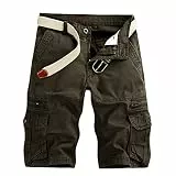 Modaworld Kurze Hosen Herren Camouflage Cargo Shorts Herren Baumwolle Kurze Hosen Tarnfarben Shorts Reissverschluss Bermuda