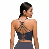 Dmwhsy Sport BH für Damen Sexy Yoga BH mit Gekreuztem Rücken Gepolstert Longline Fitness Yoga Weste
