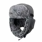 ZffXH Unisex Ohrschutz Kappe Bomber Uschanka Trooper Hut Ski Jagd Armee Winter Trapper Mütze Outdoor warme kalt Cold Ear Protection hat Russian Ushanka
