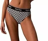 Calvin Klein Damen Bikinihose mit Logobund, Schwarz (20242 Icon Cotton Emblem W Black), XL