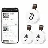 Brifit Bluetooth Thermometer Hygrometer, Digital Thermometer Hygrometer mit APP & Datenspeicherung, Temperatur Feuchtigkeitssensor für Haus, Büro, Gewächshaus, Weinkeller, 3 Pack
