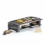 Princess Raclette und Teppanyaki Grill, für 8 Personen, 1200 Watt, 162840, Schwarz